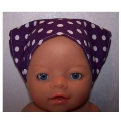 bandana paars met polka dots baby born 43cm