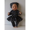hippejurk set zwart met sterren baby born little 36cm