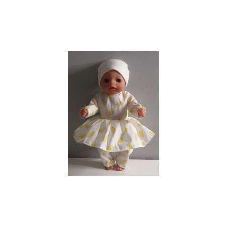 hippejurk set gele veren baby born little 36cm
