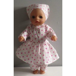 hippejurk set roze sterren baby born little 36cm