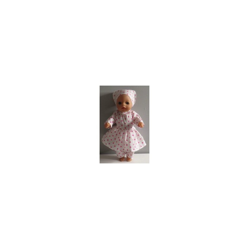 hippejurk set roze sterren baby born little 36cm
