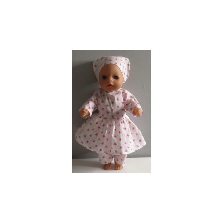 hippejurk set roze sterren baby born little 36cm