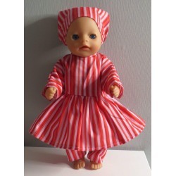 hippejurk set gestreept baby born little 36cm