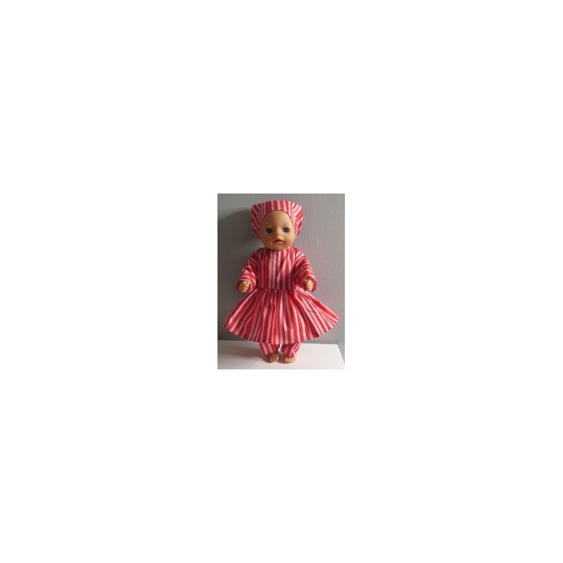 hippejurk set gestreept baby born little 36cm