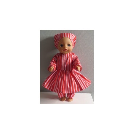 hippejurk set gestreept baby born little 36cm