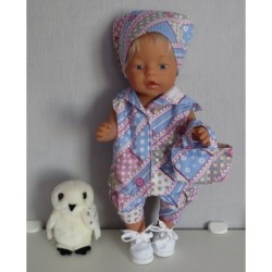 matrozen setje blauw met roze baby born 43cm