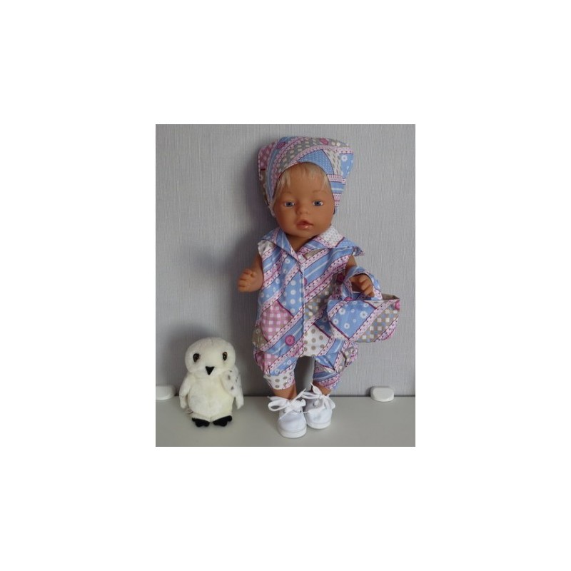 matrozen setje blauw met roze baby born 43cm