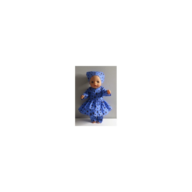hippejurk set blauw sterren baby born little 36cm