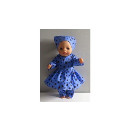 hippejurk set blauw sterren baby born little 36cm