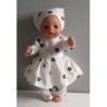 hippejurk set bloemen zwart baby born little 36cm
