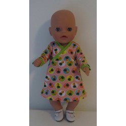 overslagjurk roze annanas baby born little 36cm