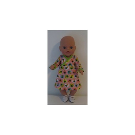 overslagjurk roze annanas baby born little 36cm