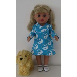 overslagjurk blauw baby born little 36cm