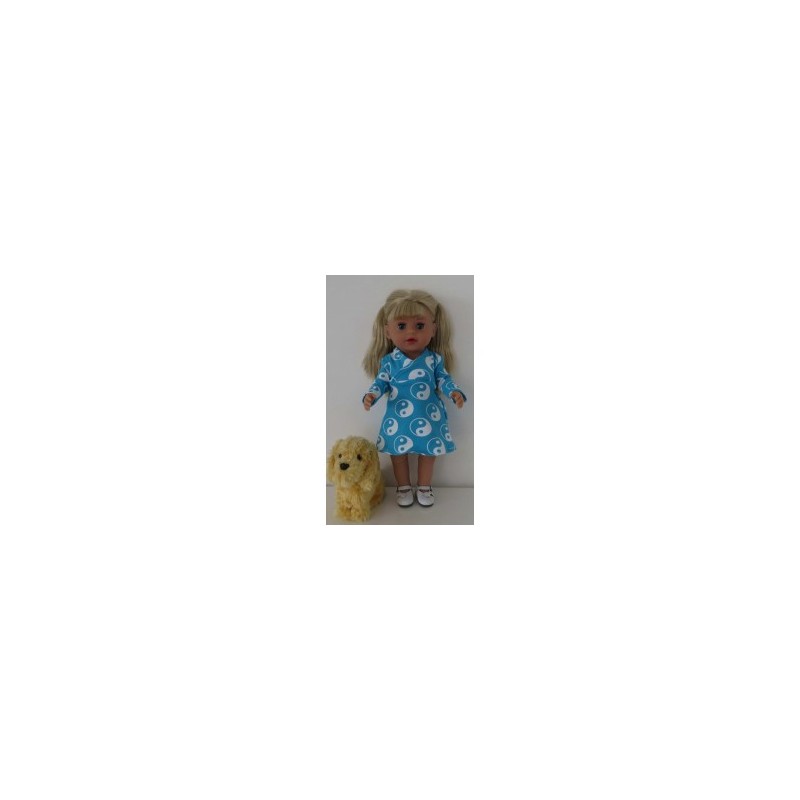 overslagjurk blauw baby born little 36cm