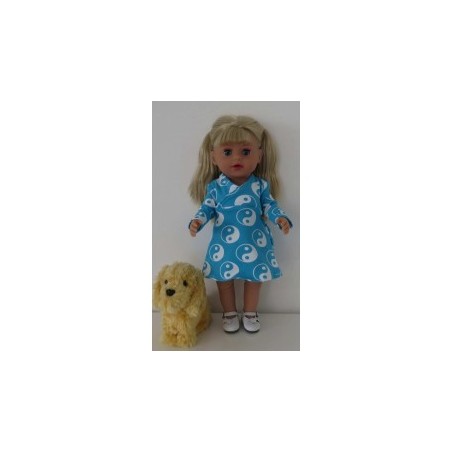 overslagjurk blauw baby born little 36cm