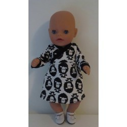 overslagjurk zwart schapen baby born little 36cm