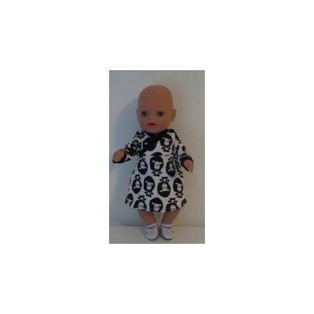 overslagjurk zwart schapen baby born little 36cm