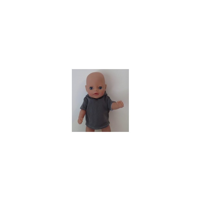 capuchontrui grijs baby born little 36cm