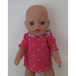 capuchontrui stippen baby born little 36cm
