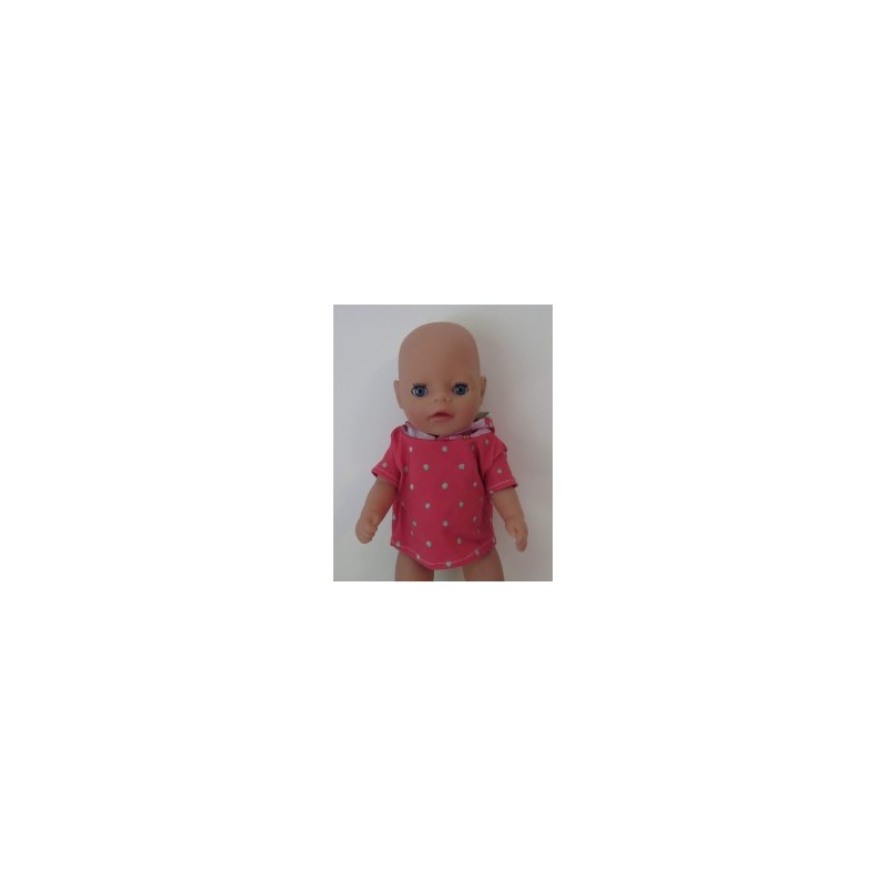 capuchontrui stippen baby born little 36cm