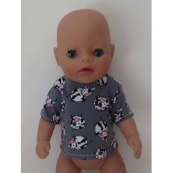 shirtje grijs koeien baby born little 36cm