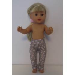 legging grijs met bloemen baby born little 36cm