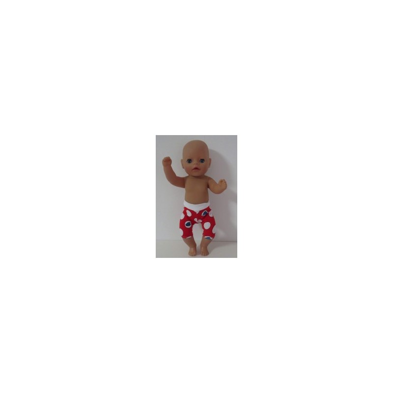 korte legging rood polka dots baby born little 36cm