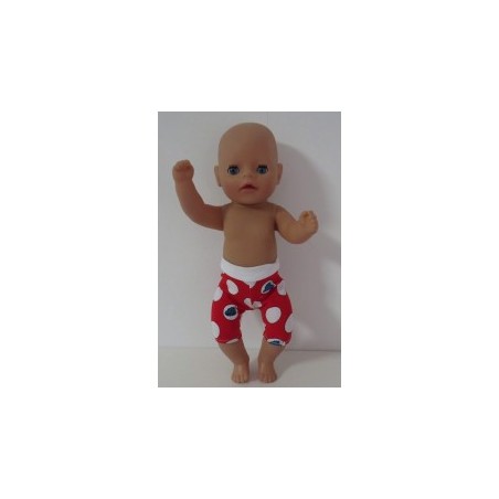 korte legging rood polka dots baby born little 36cm