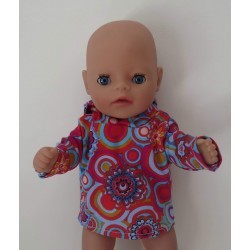 capuchontrui blauw circels baby born little 36cm