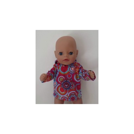 capuchontrui blauw circels baby born little 36cm