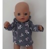 capuchontrui grijs koeien baby born little 36cm