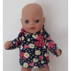 capuchontrui blauw lieveheersbeestjes baby born little 36cm