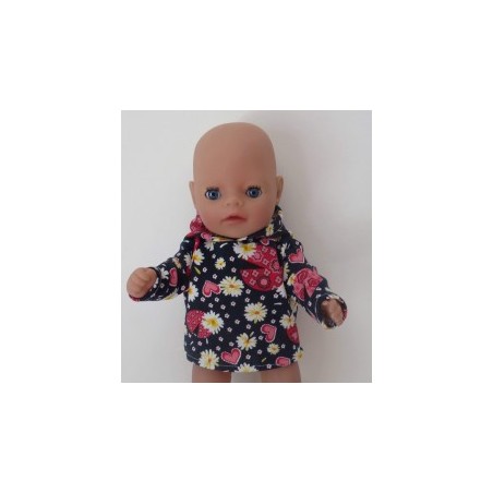capuchontrui blauw lieveheersbeestjes baby born little 36cm
