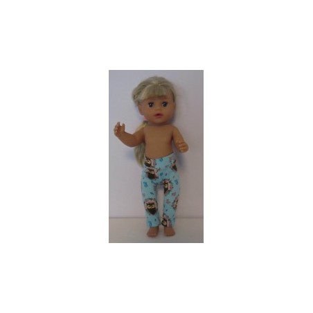 legging blauw uilen baby born little 36cm