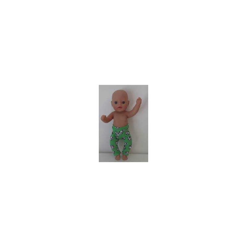 legging groen koeien baby born little 36cm