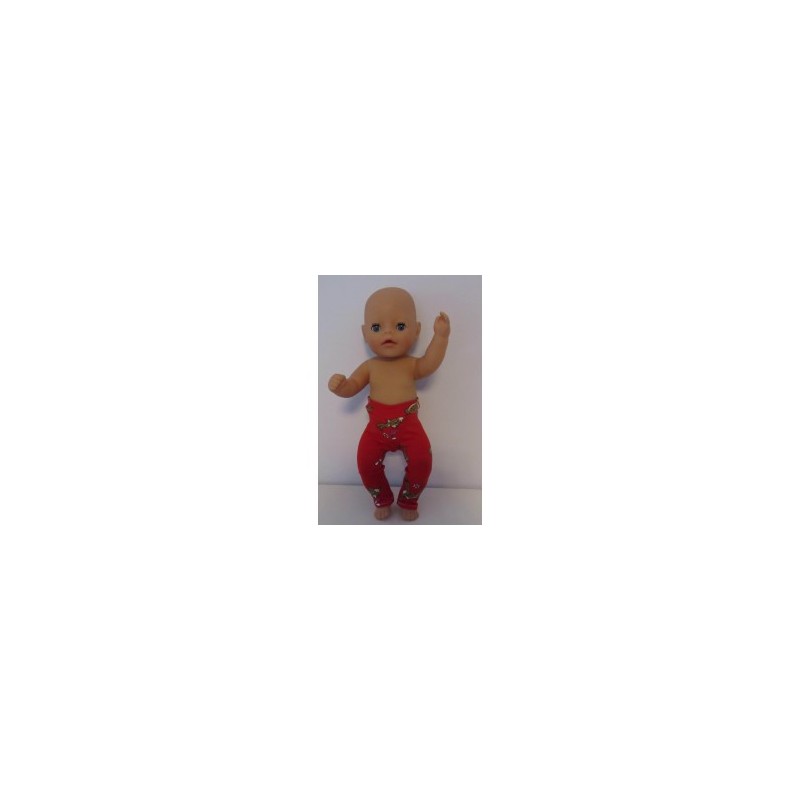 legging rood hertje baby born little 36cm
