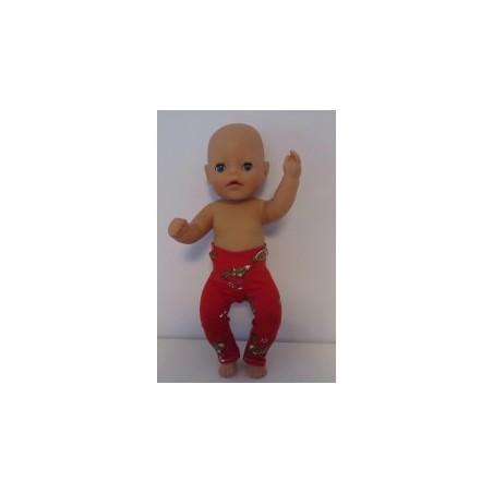 legging rood hertje baby born little 36cm