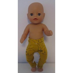 legging oker geel konijnen baby born little 36cm
