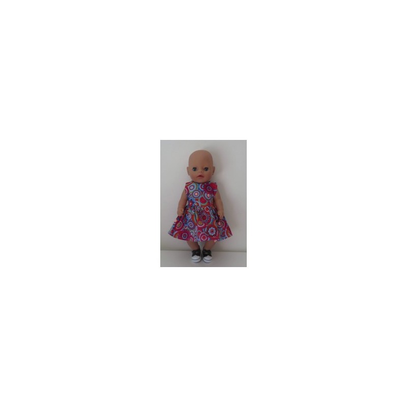 jurk blauw circels baby born little 36cm