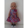 jurk blauw circels baby born little 36cm
