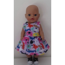 jurk lila dieren baby born little 36cm