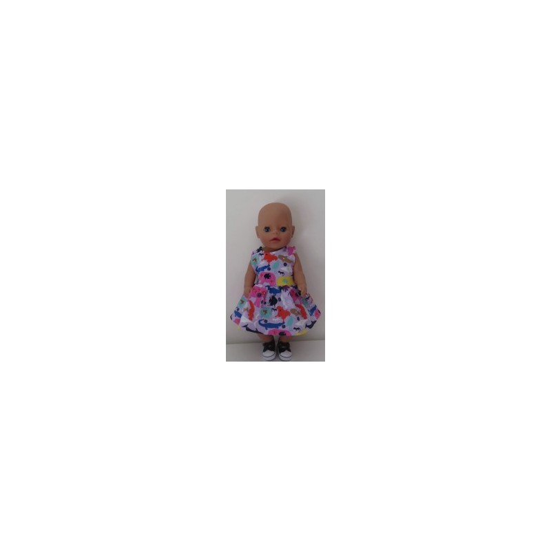 jurk lila dieren baby born little 36cm