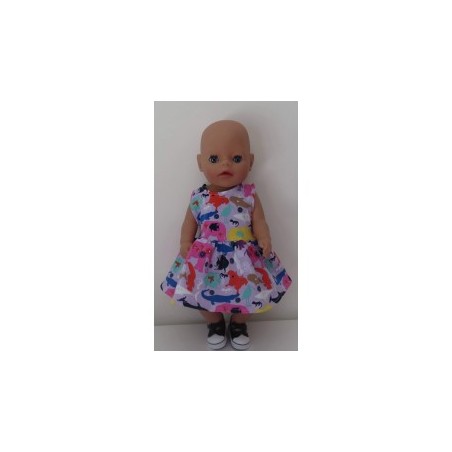 jurk lila dieren baby born little 36cm