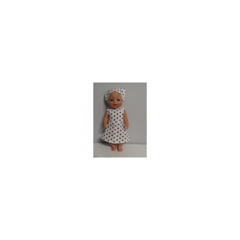 jurk met zwarte sterren baby born little 36cm