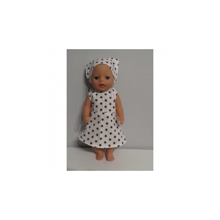jurk met zwarte sterren baby born little 36cm