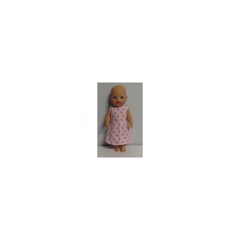 jurk roze met bloemen baby born little 36cm