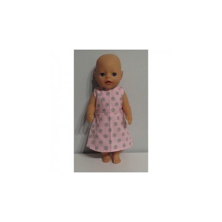 jurk roze met bloemen baby born little 36cm