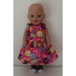 jurk hard roze leeuwen baby born little 36cm