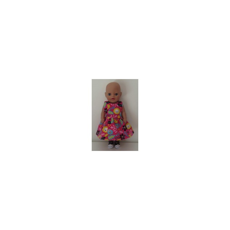jurk hard roze leeuwen baby born little 36cm