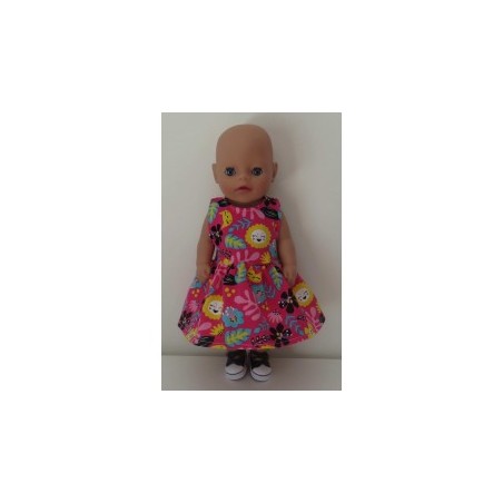 jurk hard roze leeuwen baby born little 36cm